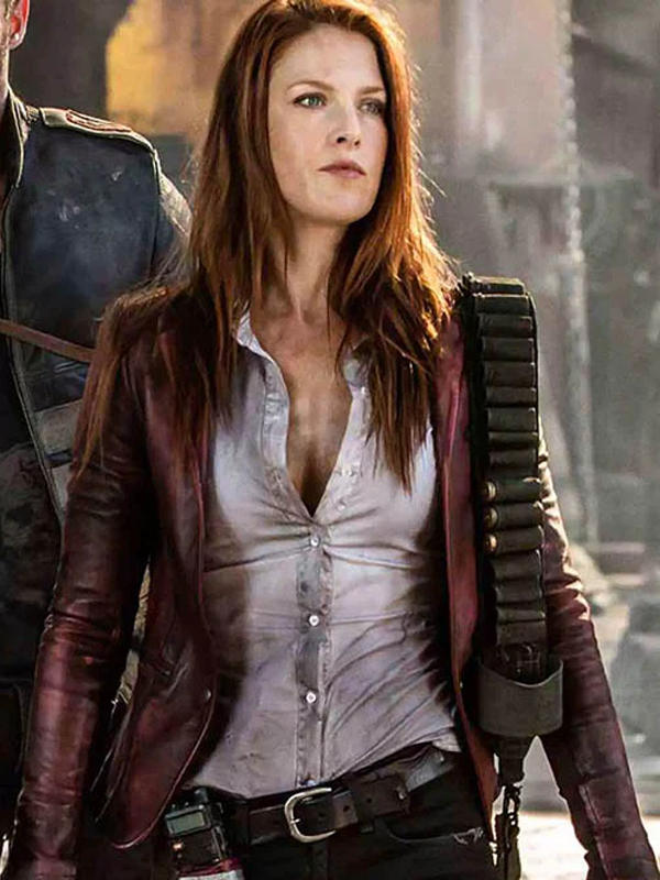 Resident Evil The Final Chapter Ali Larter Leather Maroon Jacket