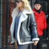 Rita Ora Biker Black Leather Jacket