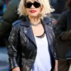 Rita Ora Black Biker Jacket