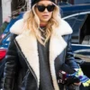 Rita Ora Leather Biker Black Jacket