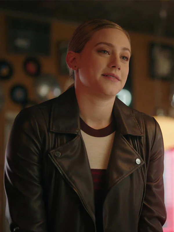 Riverdale Lili Reinhart Black Leather Biker Jacket