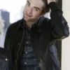 Robert Pattinson Black Leather Bomber Jacket