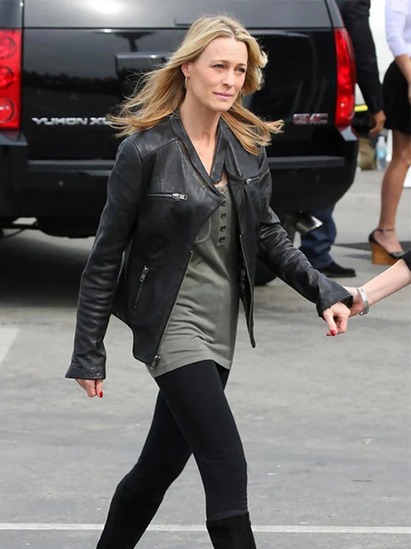 Robin Wright Black Leather Jacket
