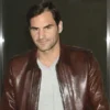 Roger Federer Swiss Former Tennis Player Brown Jacket