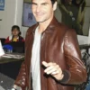 Roger Federer Vintage Brown Leather Jacket