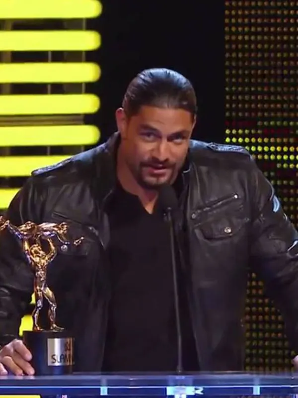 Roman Reigns Black Leather Jacket