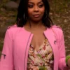 Run the World Bresha Webb Pink Leather Jacket