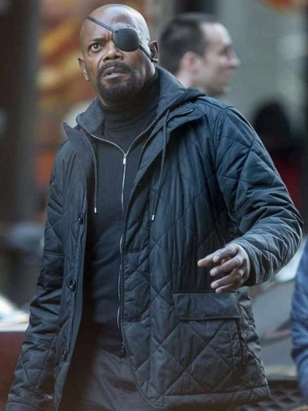 Spider Man Far from Home Nick Fury Black Jacket