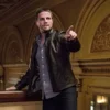 Stephen Amell Black Leather Jacket