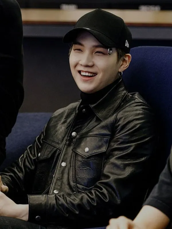 Suga Singer Black Leather Jacket