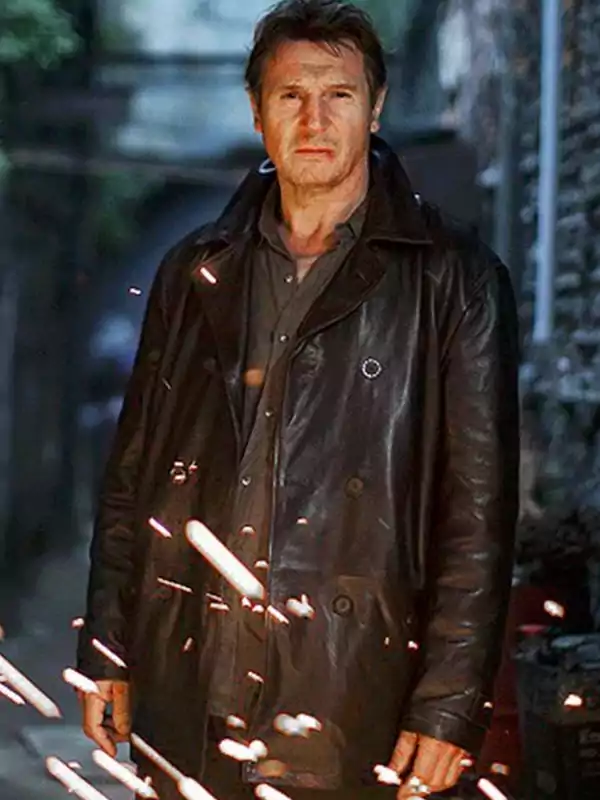 Taken 2 Bryan Mills Leather Trench Coat