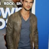 Taylor Lautner Distressed Brown Jacket