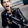 Terminator Genisys Sarah Connor Black Leather Jacket