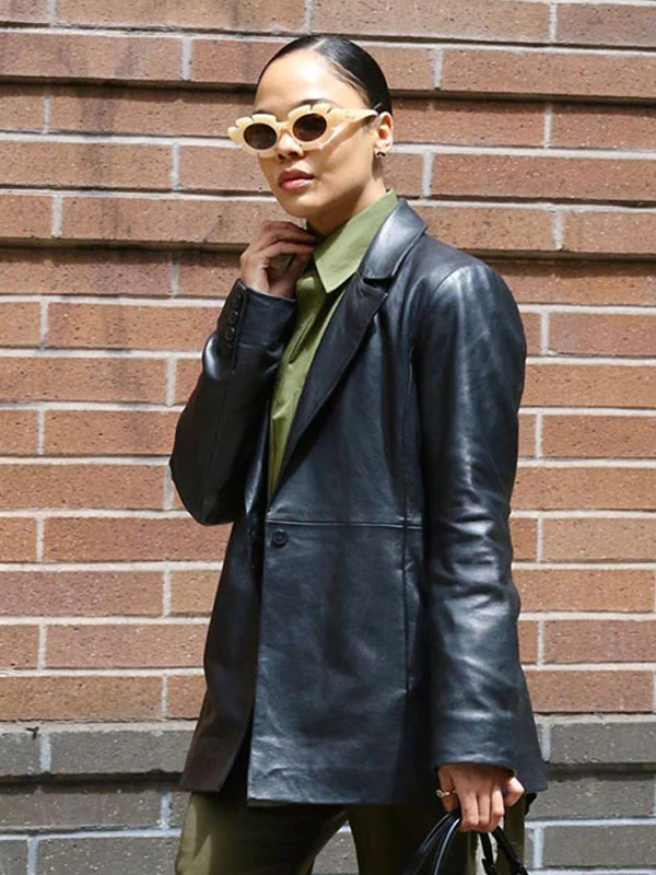 Tessa Thompson Black Coat