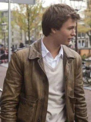 The Fault In Our Stars Ansel Elgort Brown Jacket