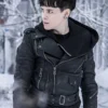 The Girl in the Spiders Web Claire Foy Black Leather Biker Jacket