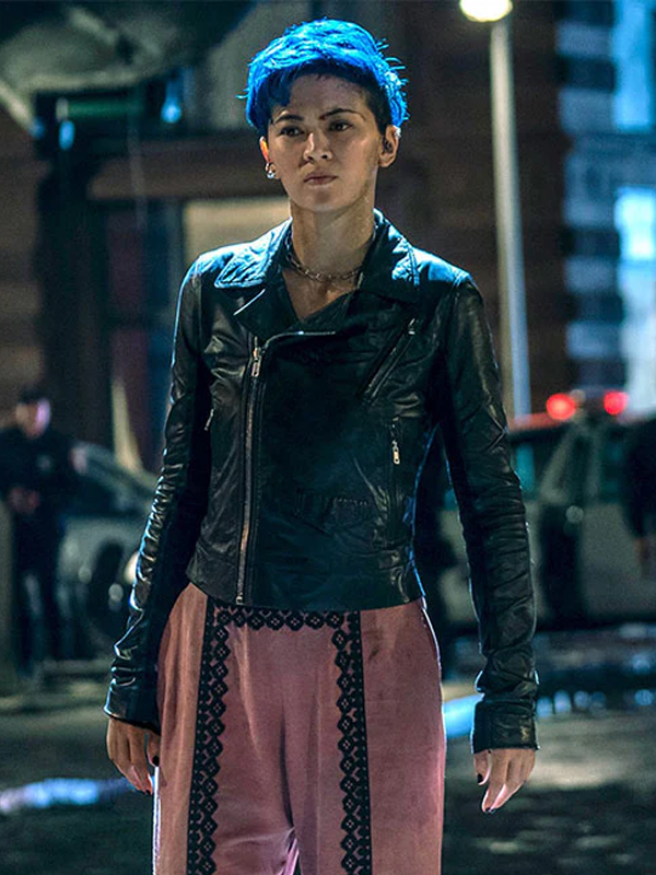 The Matrix Resurrections Bugs Black Biker Jacket