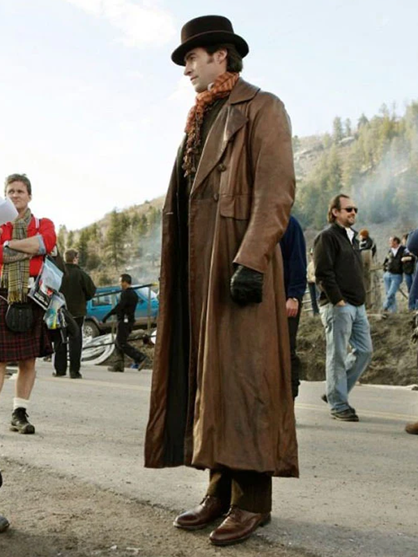 The Prestige Hugh Jackman Brown Leather Coat