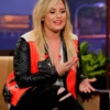 The Tonight Show Demi Lovato Red Leather Jacket