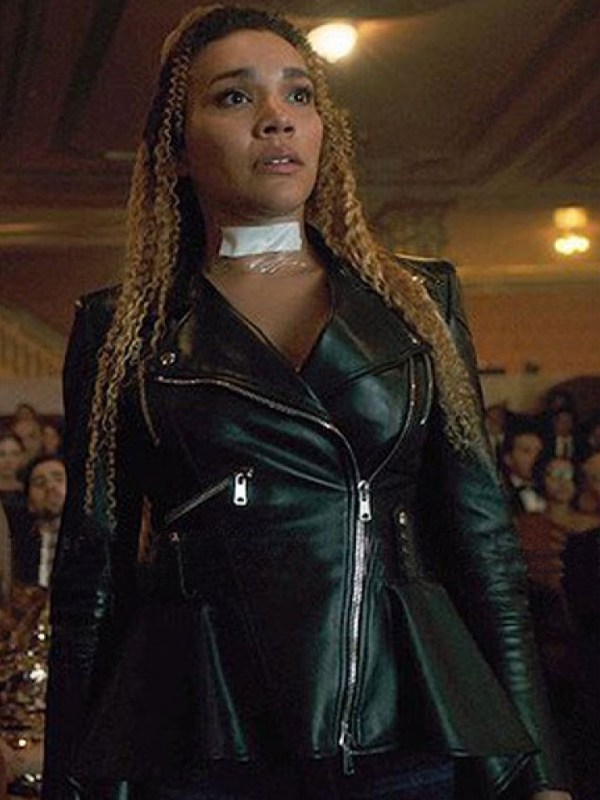 The Umbrella Academy Allison Hargreeves Black Leather Biker Jacket