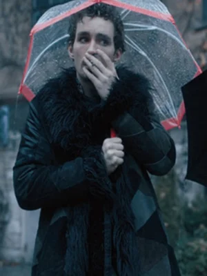 The Umbrella Academy Klaus Hargreeves Black Shearling Leather Coat