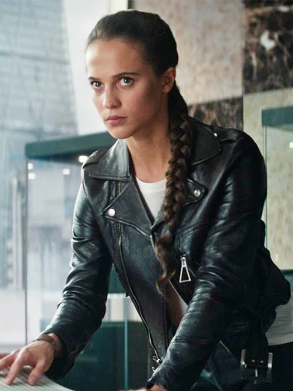 Tomb Raider Lara Croft Black Leather Jacket