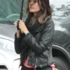 Torrey DeVitto Black Biker Jacket