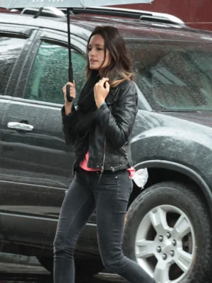 Torrey DeVitto Black Leather Jacket