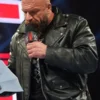Triple H Black Leather Jacket
