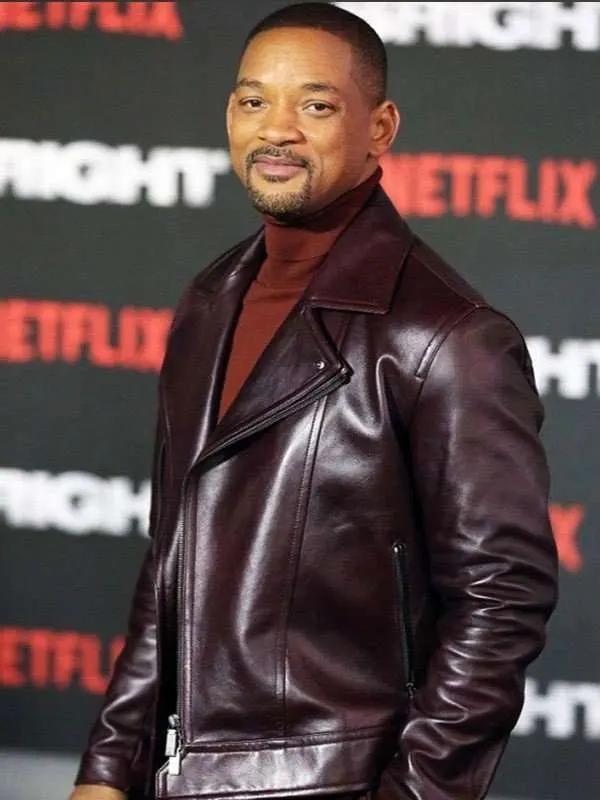 Will Smith Burgundy Leather Jacket