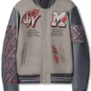 Ac-Milan Football Club Gray Varsity Letterman Jacket
