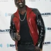 Akon American Singer Red and Black Leather Jacket