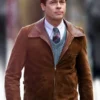 Allied Brad Pitt Brown Suede Leather Jacket