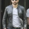 Bradley Cooper Black Leather Biker Jacket