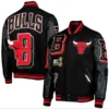 Chicago Bull Mashup Black Varsity Letterman Jacket Men and Women