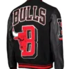 Chicago Bull Mashup Black Varsity Letterman Jacket for and Women