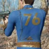 Fallout New Vegas Vault 76 Blue Leather Jacket