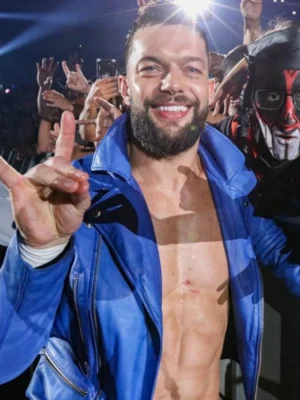 Finn Balor Blue Leather Jacket