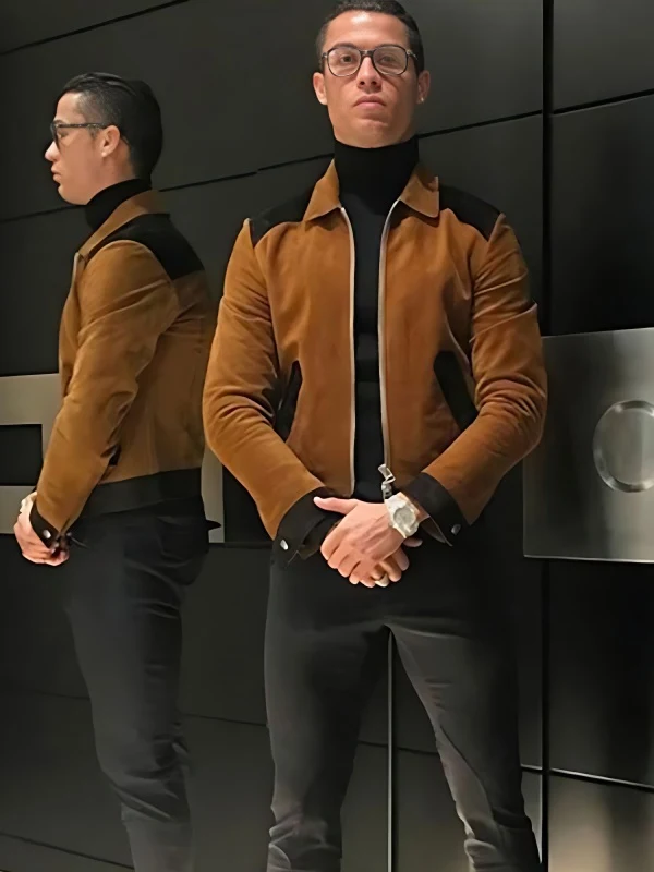 Footballer Cristiano Ronaldo Brown Jacket