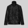 Jensen Ackles American Actor Black Leather Jacket
