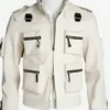 King of Fighters Kyo Kusanagi Cosplay White Leather Jacket