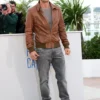 Mark Ruffalo Cannes Film Festival Brown Leather Jacket