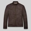 Michael Jordan American Businessman Brown Leather Jacket