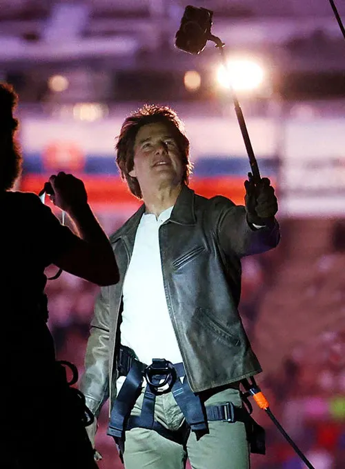 Mission Impossible Final Reckoning Tom Cruise Brown Leather Jacket