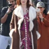 Modern Love Lexi Anne Hathaway Shearling Leather Coat