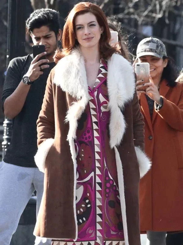 Modern Love Lexi Anne Hathaway Shearling Leather Coat