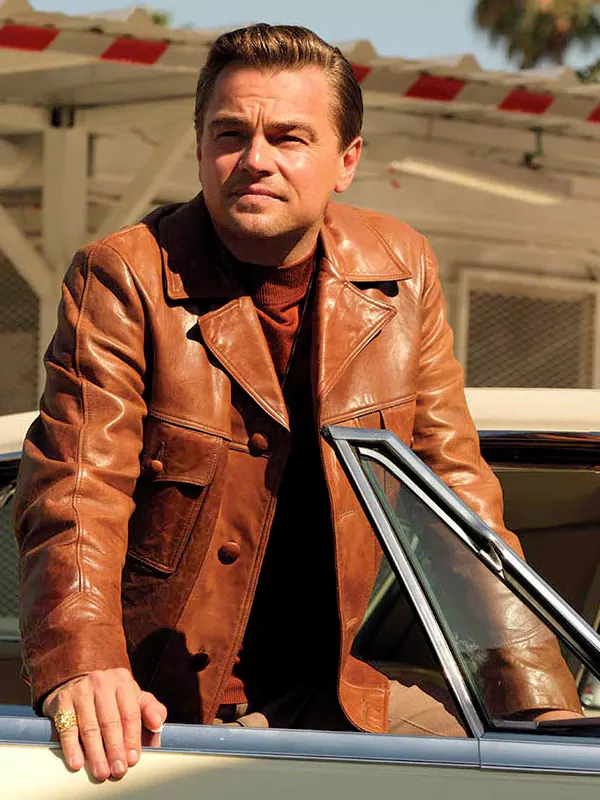Once Upon Time in Hollywood Leonardo DiCaprio Brown Jacket for and Women