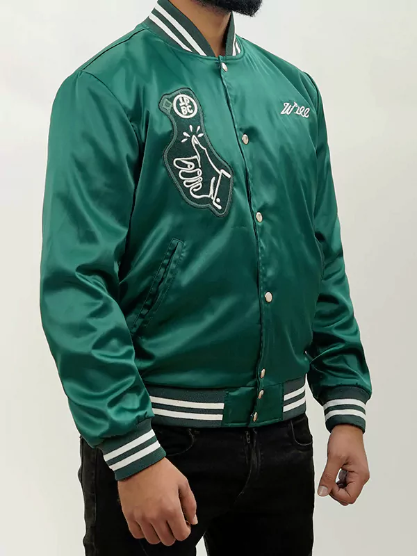 Platonic Seth Rogen Green Varsity Jacket for and Women