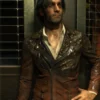 Resident Evil 4 Dr. Luis Serra Navarro Brown Leather Biker Jacket