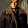Resident Evil 4 Leon S. Kennedy Shearling Brown Leather Jacket